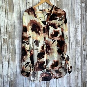 Haute Hippie Silk Floral High Low Button Up